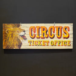 Hand Painted Wood Circus Ticket Office Sign