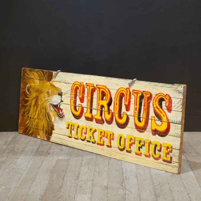 Hand Painted Wood Circus Ticket Office Sign