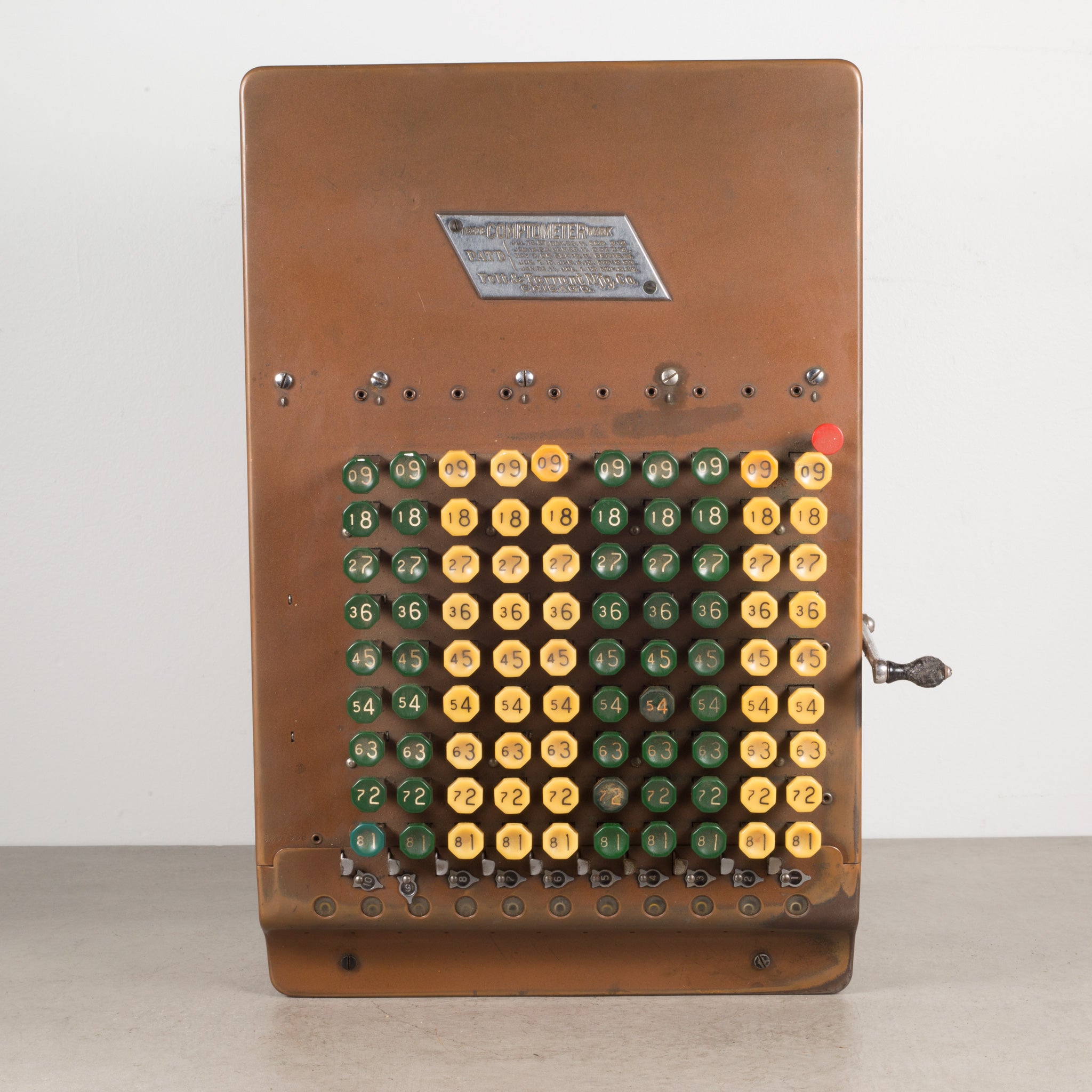Early Comptometer Machine Early 19th-Early 20th c. Copper and Bakelite Adding Machine C.1887-1920 ...