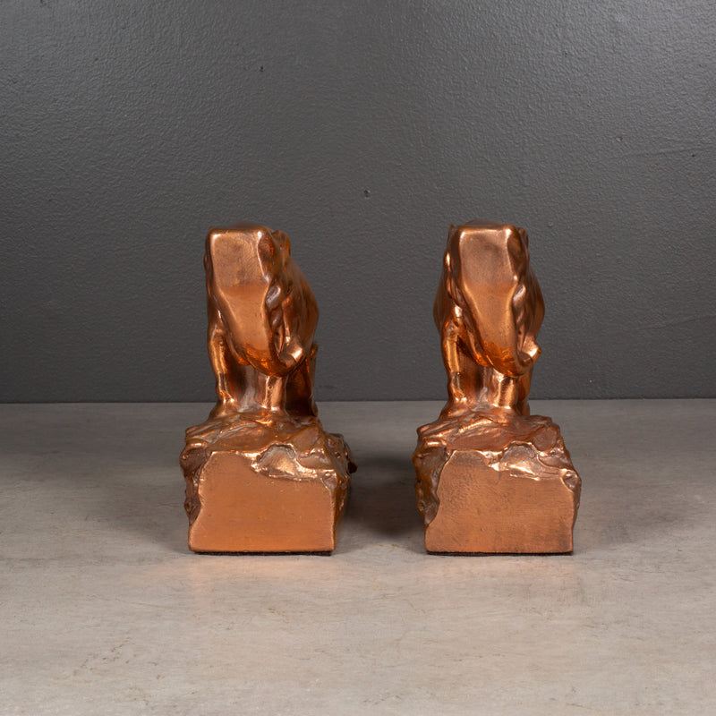 Art Deco Copper Plated Elephant Bookends c.1920-1930