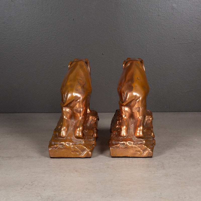 Art Deco Copper Plated Elephant Bookends c.1920-1930