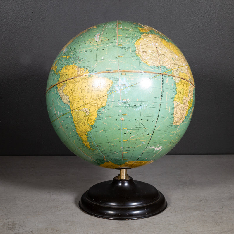 Antique Cram's 10 1/2 Inch Terrestrial Globe c.1930-1940