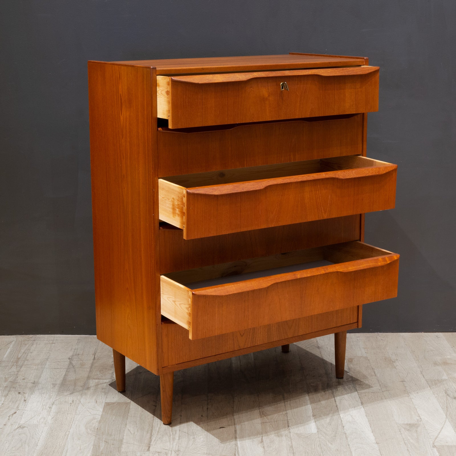 midcentury額 Mid-century Teak High Boy Dresser by Gunnar Nielsen