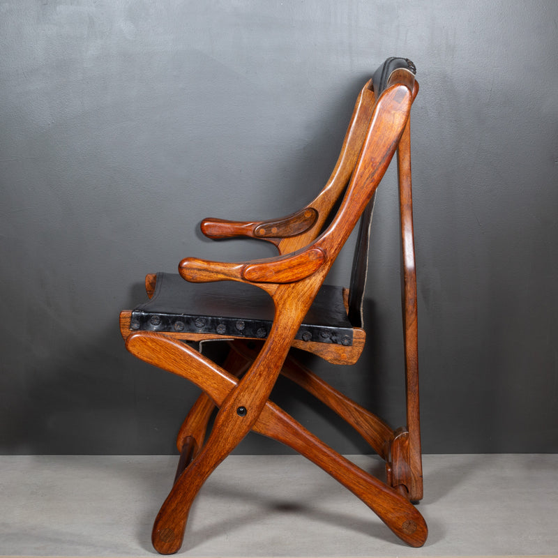 Mid-century Don Shoemaker Rosewood and Leather Folding Lounge Chairs, Mexico c.1960-Price per chair