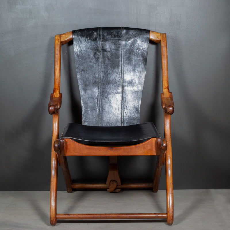 Don Shoemaker Rosewood and Leather Folding Arm Chairs, Mexico c.1960-Price per chair