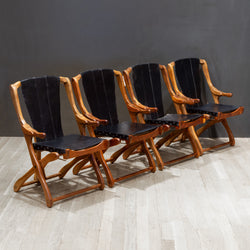 Don Shoemaker Rosewood and Leather Folding Arm Chairs, Mexico c.1960-Price per chair