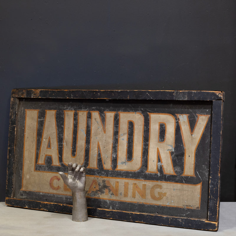 Antique Double Sided Laundry Cleaning Sign c.1900