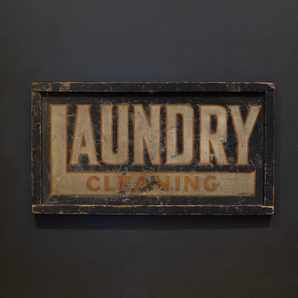 Antique Double Sided Laundry Cleaning Sign c.1900