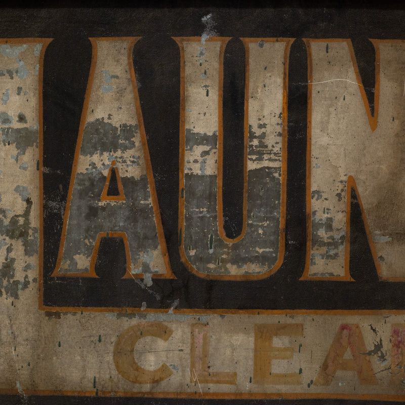 Antique Double Sided Laundry Cleaning Sign c.1900