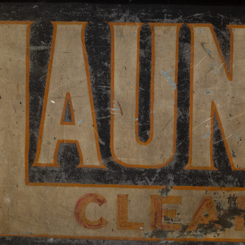 Antique Double Sided Laundry Cleaning Sign c.1900