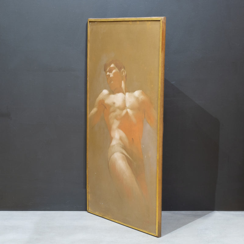 Early 20th c. Male Nude Oil Painting c.1934