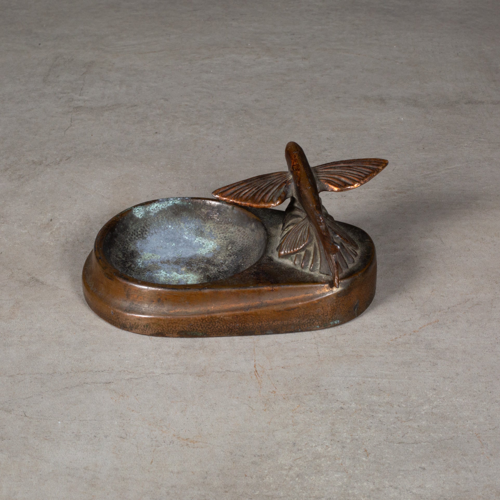 Early 20th c. Bronze Flying Fish Coin Dish c.1930 | S16 Home