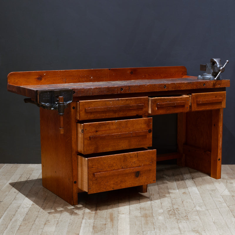 Early 20th c. Carpenter's Workbench with Drawers c.1930-1940