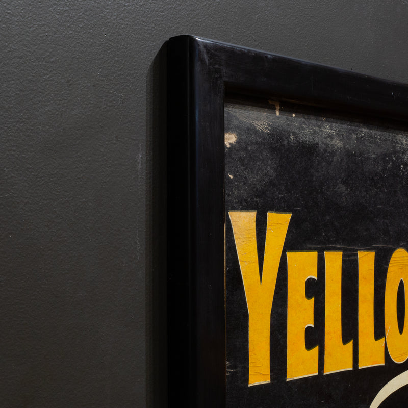 Vintage Framed Yellow Cabs Sign c.1940-1950