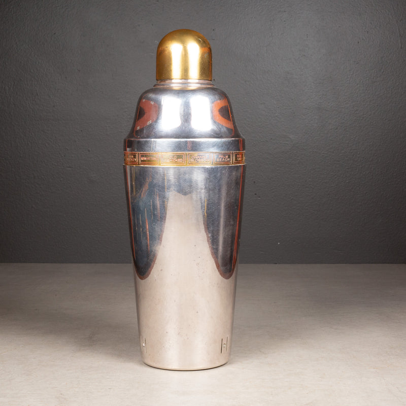 Art Deco English "Tells You How" Gilt and Silver Shaker c.1930