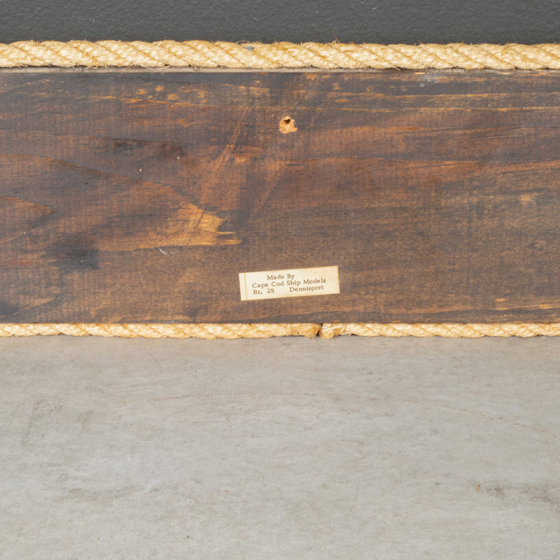 Early-Mid 20th c. Hand Made Wooden Half Hull with Oars