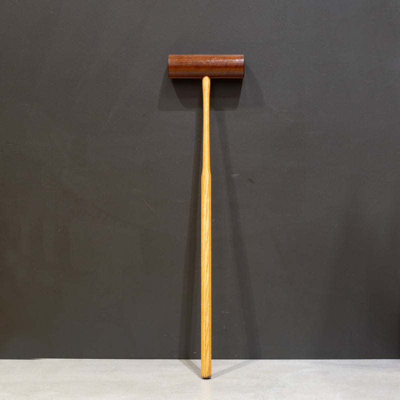 Early 20th c. Walnut and Maple Inlay Croquet Mallet