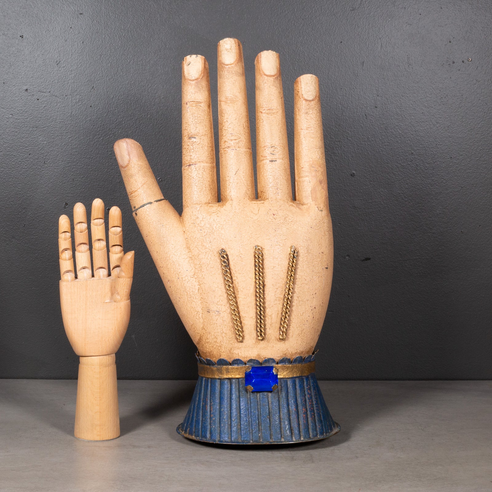 Early 20th c. French Toleware Glove Maker's Store Sign c.1900-1909