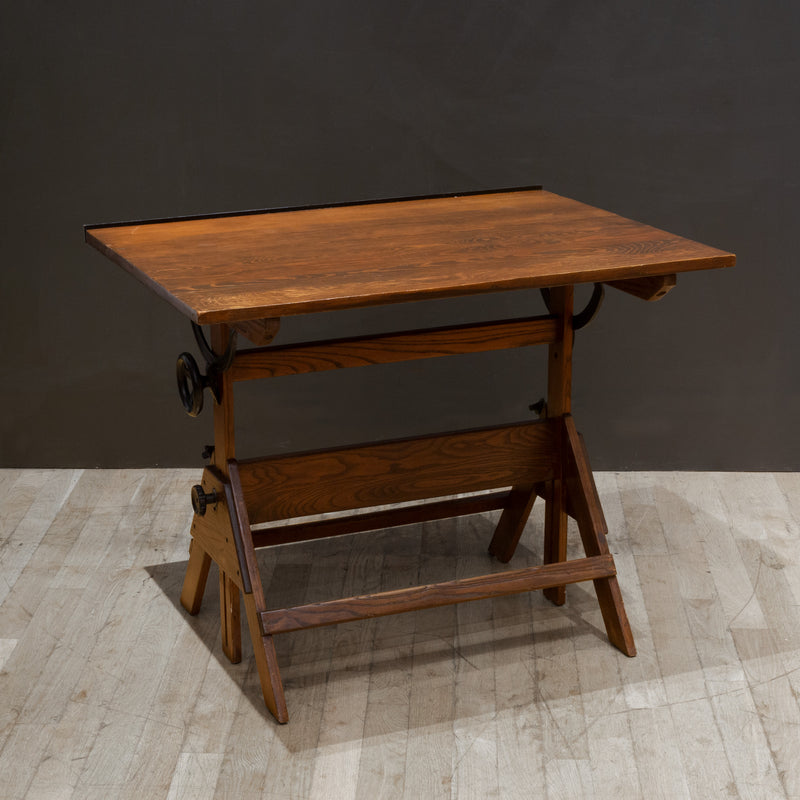 Vintage Anco Bilt Cast Iron and Wood Drafting Table/Desk c.1950