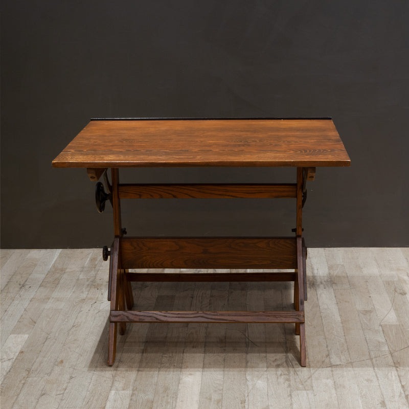 Vintage Anco Bilt Cast Iron and Wood Drafting Table/Desk c.1950