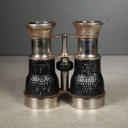 Early 20th c. Nickel Plate and Faux Alligator French Field Binoculars c.1930-1940