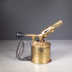 Antique Brass Three Crown's Plumber's Blowtorch c.1900, Made in Sweden