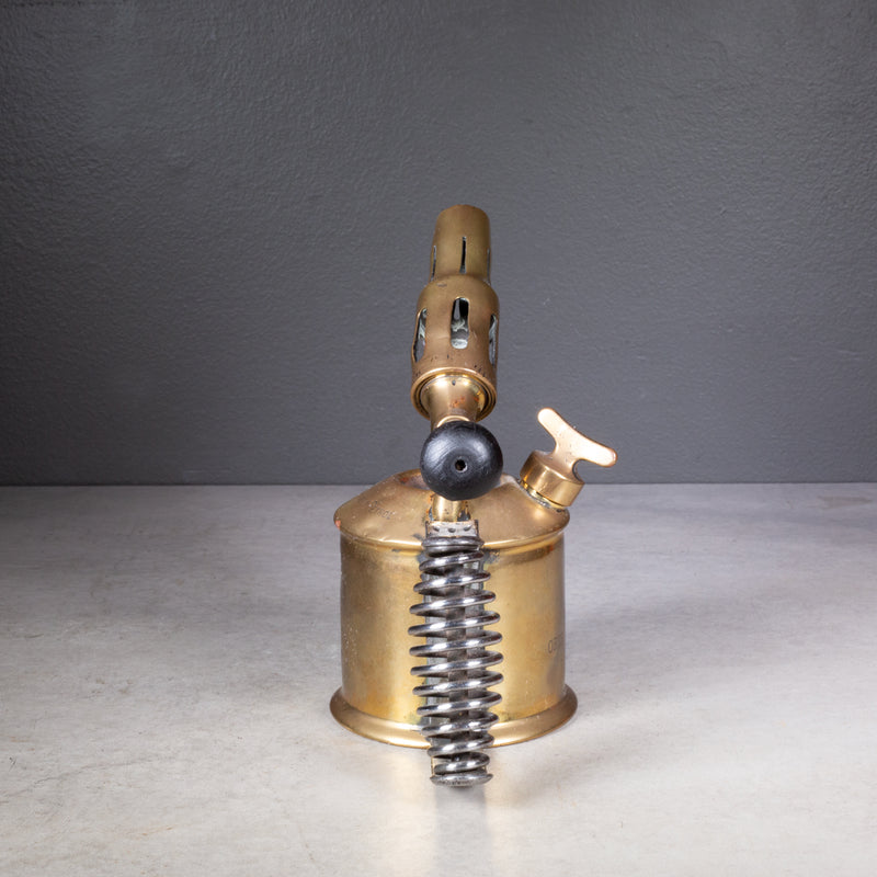 Antique Brass Three Crown's Plumber's Blowtorch c.1900, Made in Sweden
