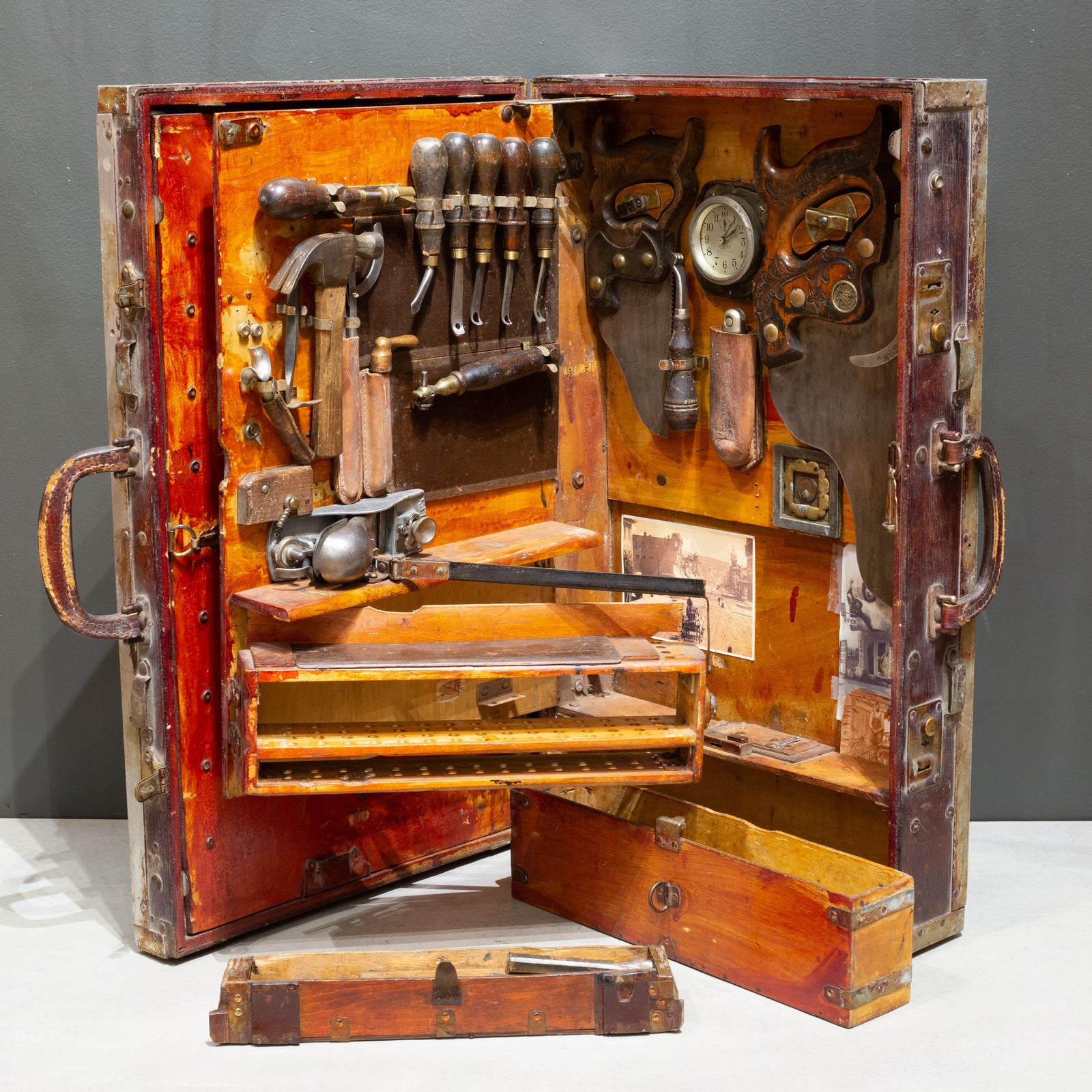 Early-mid 20th c. Handmade Portable Saddle Maker's Tool Chest