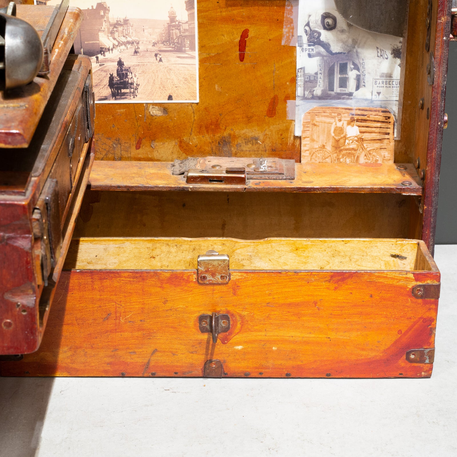 Early-mid 20th c. Handmade Portable Saddle Maker's Tool Chest