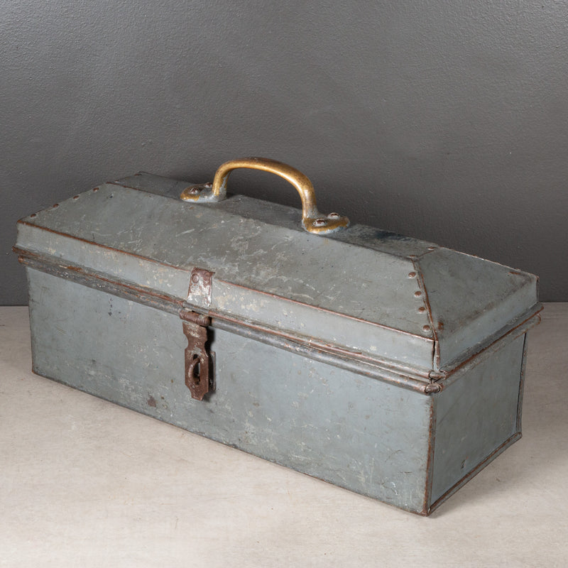 Early 20th c. Factory Toolbox with Solid Bronze Handle c.1930