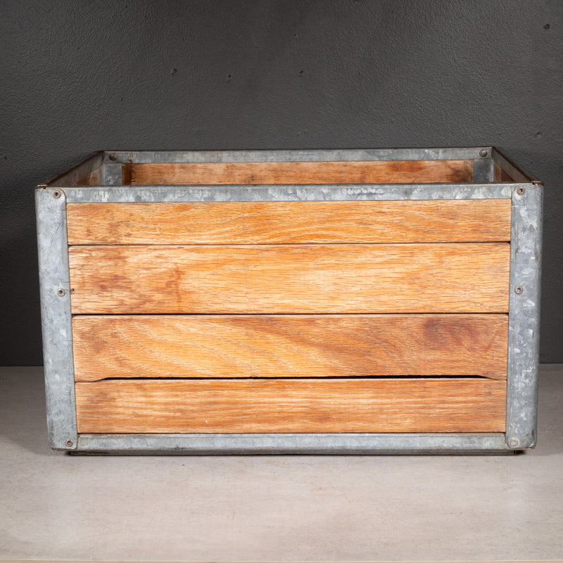 Early 20th c. Wood and Galvanized Steel Milk Crate c.1940