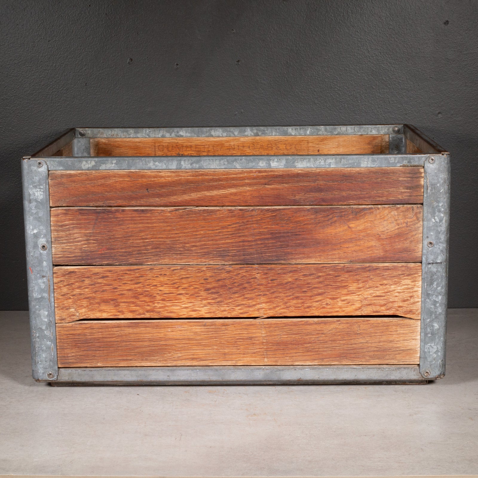 Early 20th c. Wood and Galvanized Steel Milk Crate c.1940 – S16 Home