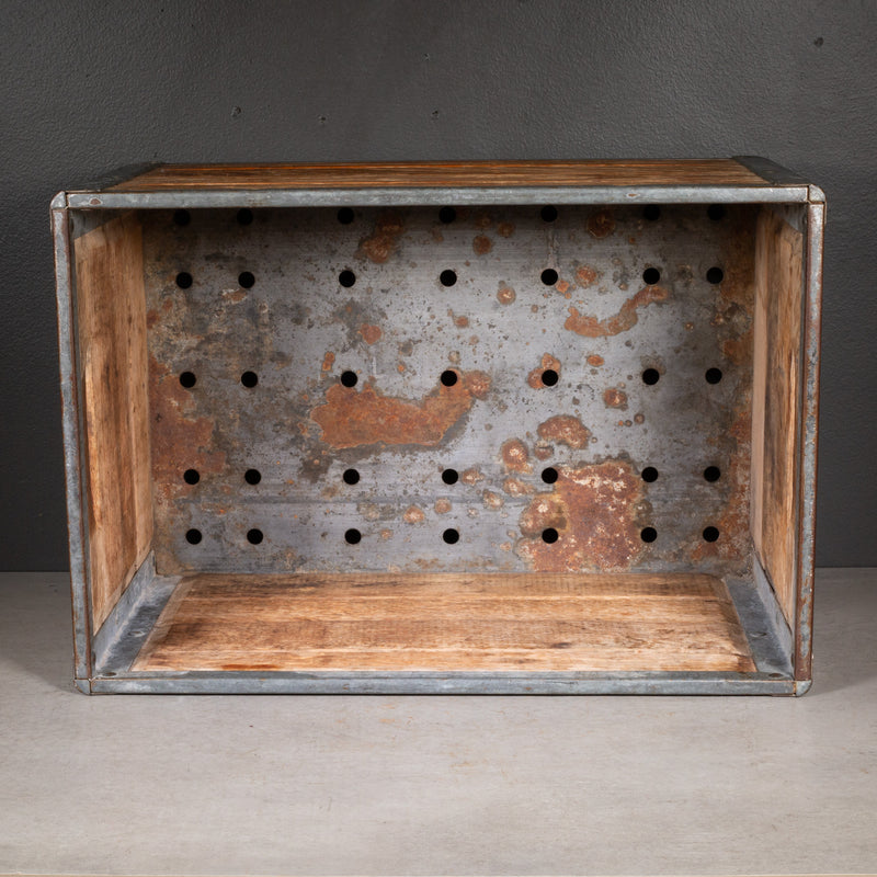 Early 20th c. Wood and Galvanized Steel Milk Crate c.1940