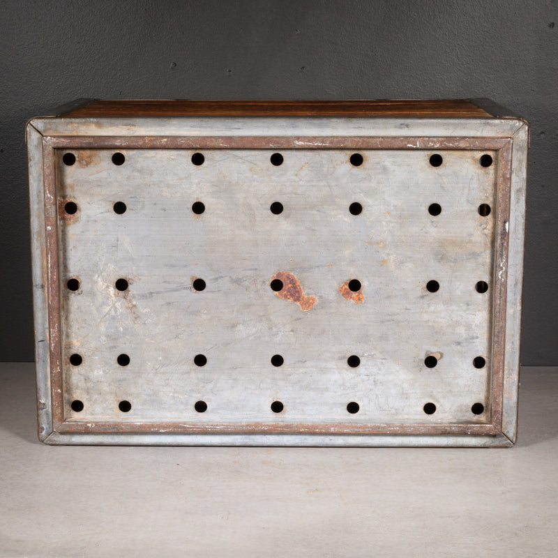 Early 20th c. Wood and Galvanized Steel Milk Crate c.1940