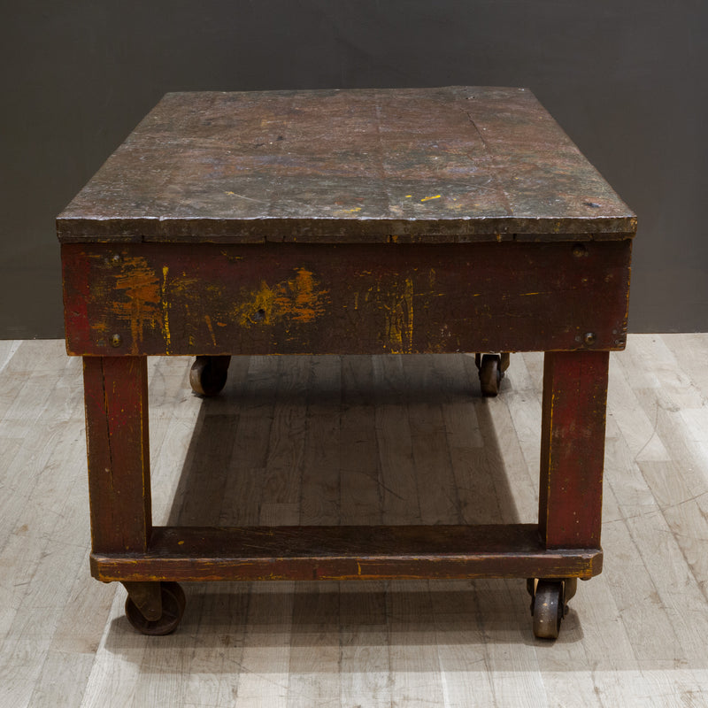 Early 20th c. Factory Rolling Worktable/Cart c.1930