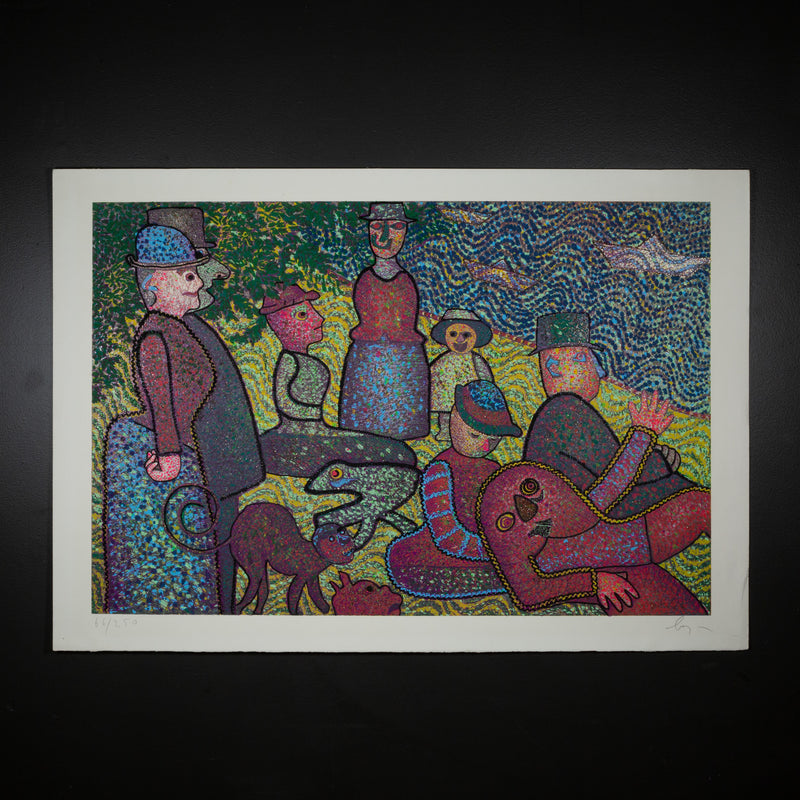 ENRICO BAJ, D’APRE A LA GAND JATTE, SCREEN PRINTING, MIX MEDIA LIMITED EDITION, SIGNED c.1973