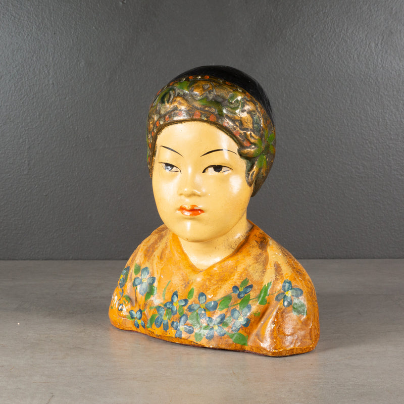 Early 20th Chalkware Bust attributed to Esther Hunt c.1920