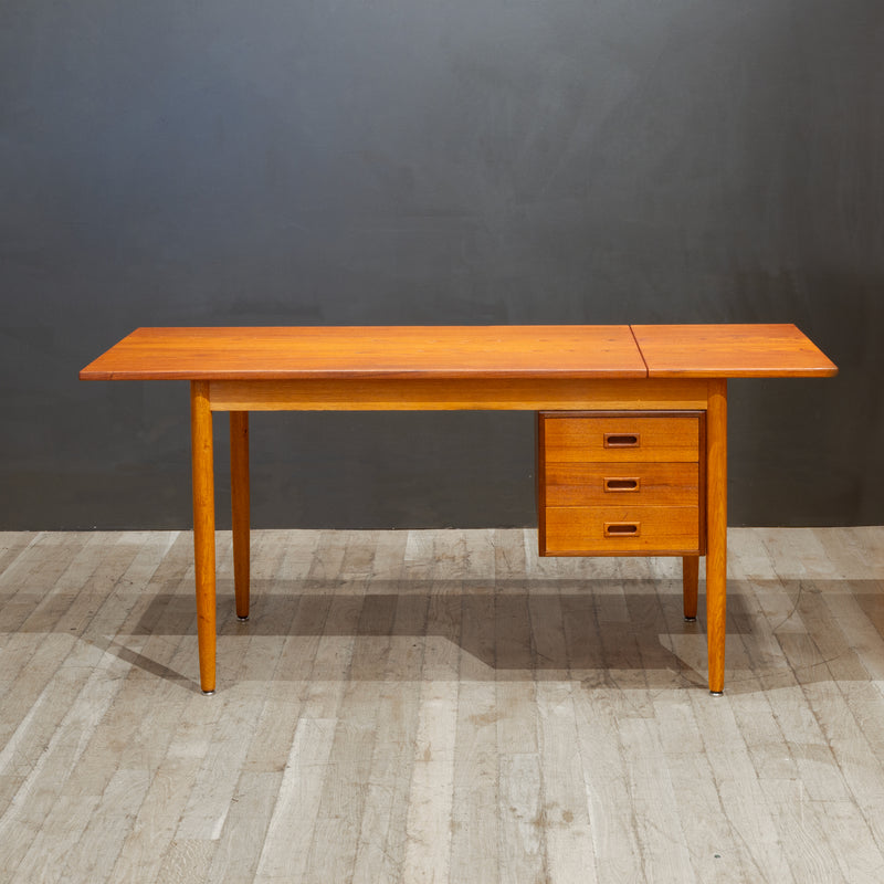 Mid-century Teak Expandable Desk with Sliding Drawers, Denmark c.1960