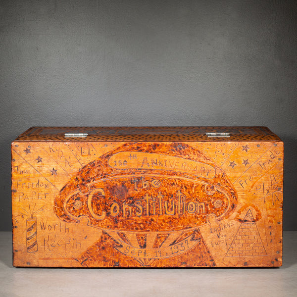U.S. Constitution Anniversary Folk Art Box c.1937