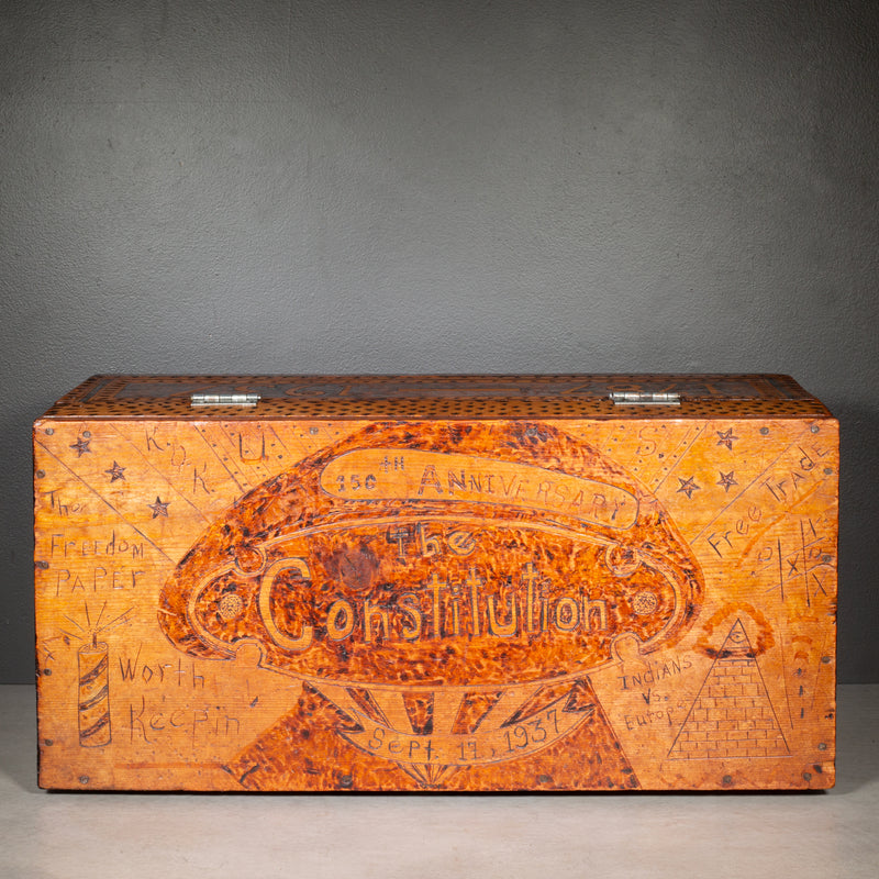 U.S. Constitution Anniversary Folk Art Box c.1937