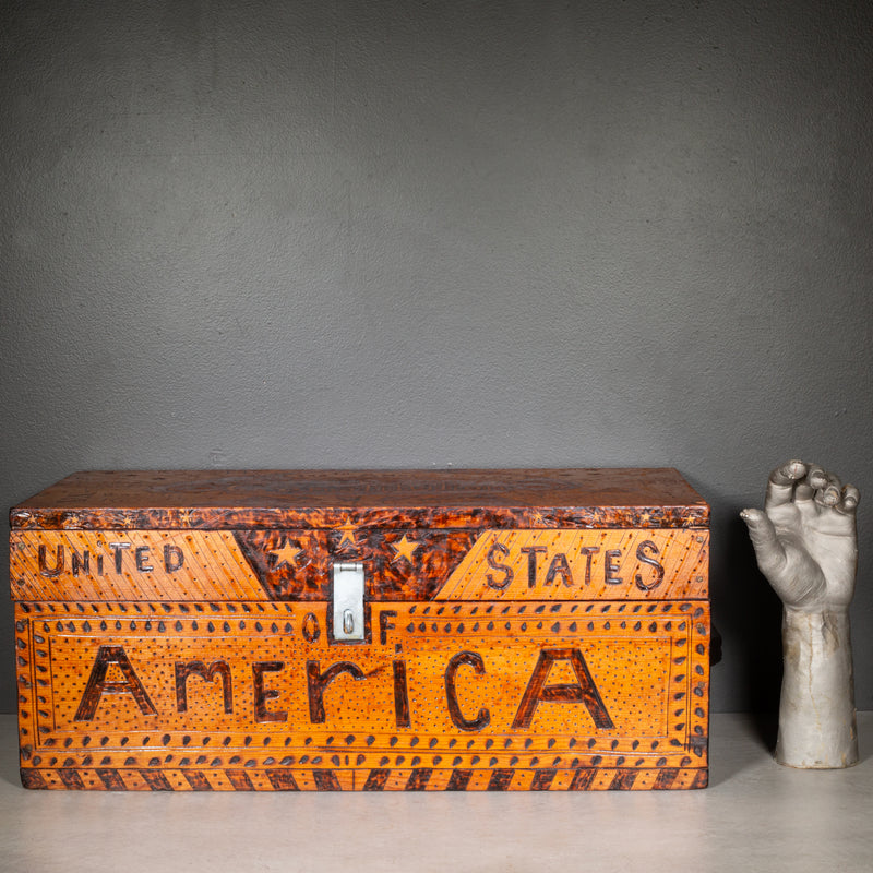 U.S. Constitution Anniversary Folk Art Box c.1937