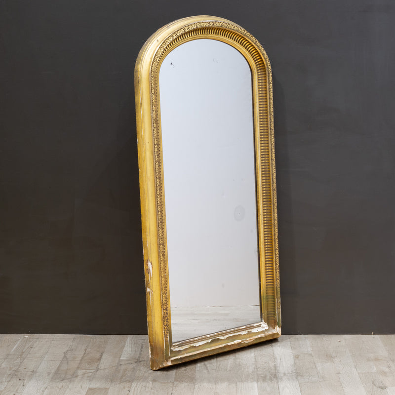 French 19th Century Gold Gilt Louis Philippe Mirror With Arched