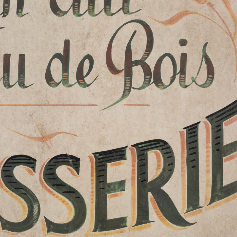 Vintage Hand Painted French Patisserie Sign c.1930-1940