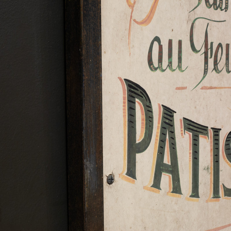 Vintage Hand Painted French Patisserie Sign c.1930-1940