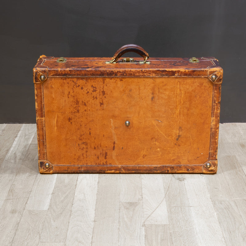 Vintage Leather Suitcase, Brown storage