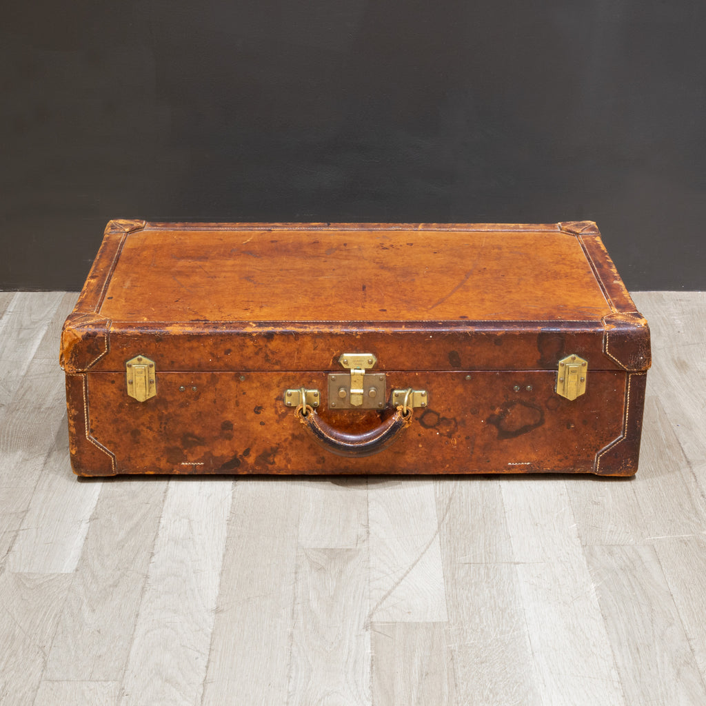 Antique 20th Century Leather Goyard Suitcase, Paris, circa 1930