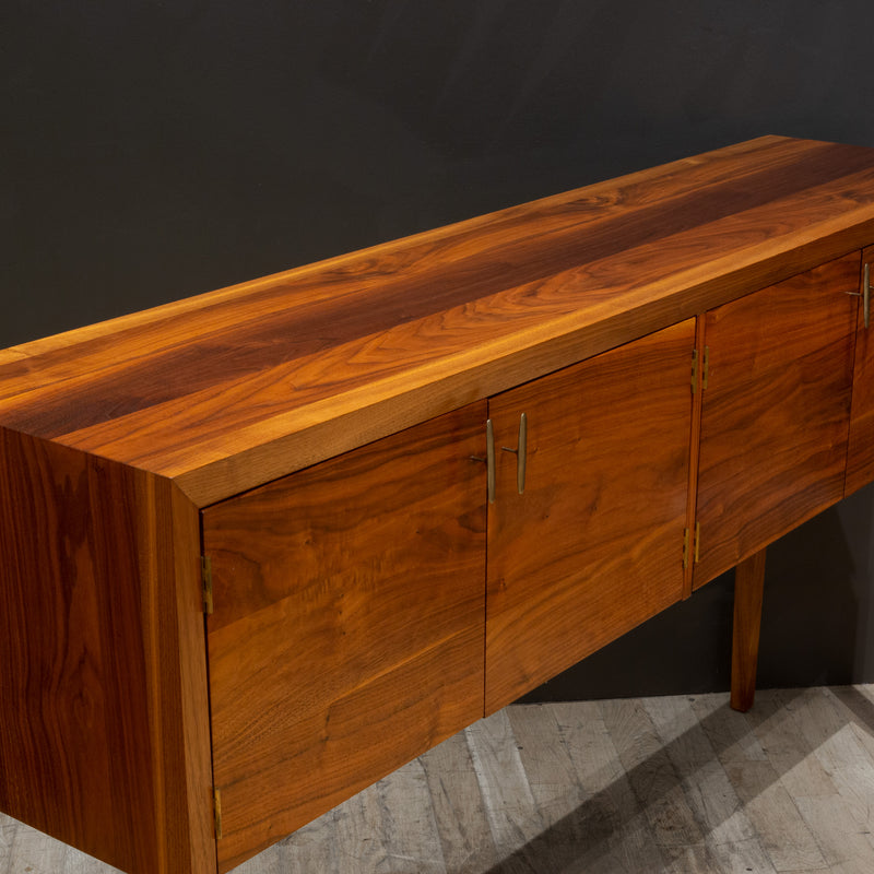 Handmade Solid Walnut and Bronze Hunt Table/Console c.2014
