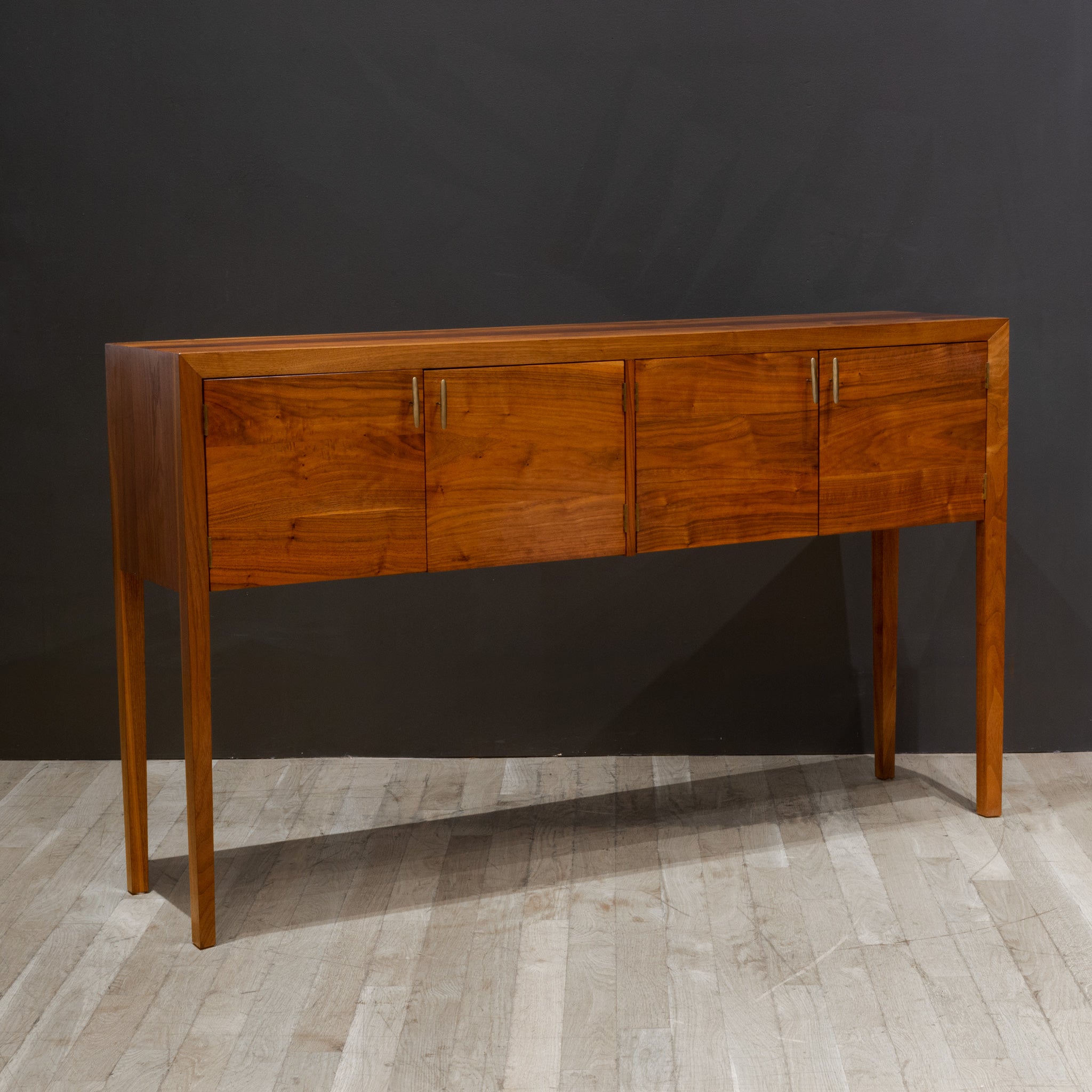 Handmade Walnut and Brass Hunt Table c.2014 | S16 Home