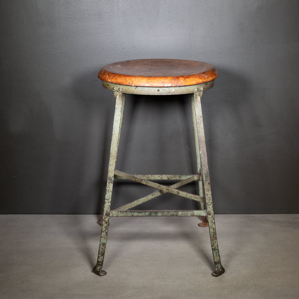 Vintage Industrial Factory Stool c.1940