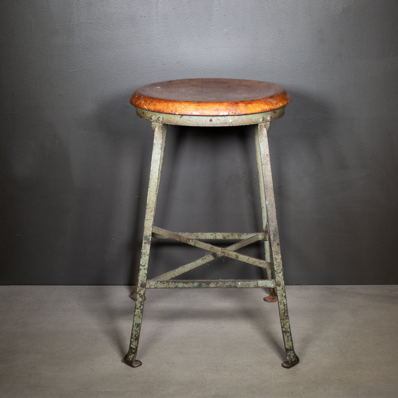 Vintage Industrial Factory Stool c.1940